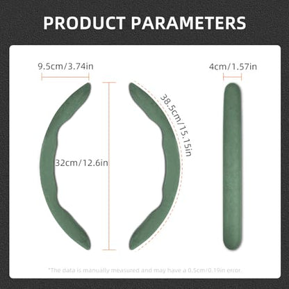 Suede Thin Car Steering Wheel Cover, 3 Piece, Fits 14-16 inch Round Steering Wheels, Green - color: Green, size: 3pcs: Fits Round Steering Wheels