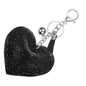 PATIKIL Rhinestone Keychains for Women, Cute Bling Heart Shape Purse Charm for Bag Handbags Car Keys - color: White-black