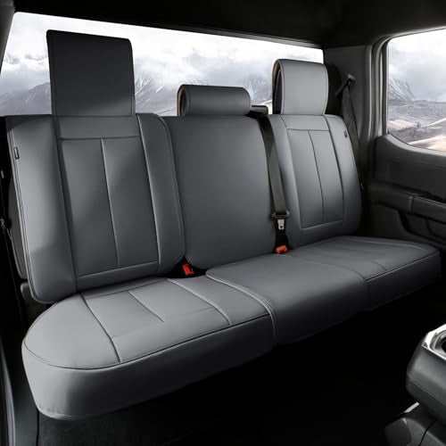 Coverland Custom Car Seat Covers Compatible with 2021-2024 Toyota Venza - Premium Leather Non-Slip Memory Foam Waterproof Seat Cover Custom fit Interior Protector [Rear-Dark Gray] - color: Dark Gray, size: Rear
