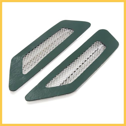 2Pcs Chrome Adhesive Car Side Fender Vent Air Flow Decoration Sticker 17 x 4.5cm Auto Replacement Parts