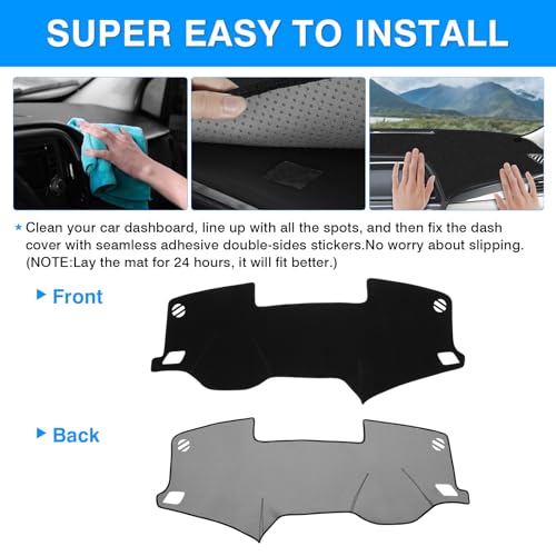 Autorder Dashboard Cover Mat for Hyundai Sonata 2015-2019 Accessories Dash Cover Upgrade Velvet Dash Mat Sunshade Glare UV Rays Protector - size: 2015-2019 Hyundai Sonata
