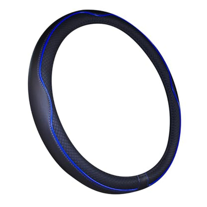 Mayco Bell Small Size Steering Wheel Cover Anti-Slip,Safety,Soft,Breathable,Durable,Full Surround,Comfortable Grip Microfiber Leather (14-14.25 inch,Black Dark Blue) - color: Black Dark Blue, size: 14''-14.25''