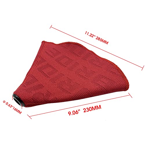 Universal Manual Red Canvas Shift Lever Knob Boot Dust Cover JDM Style Gear Shift Knob Collar Hyper Fabric - color: Red