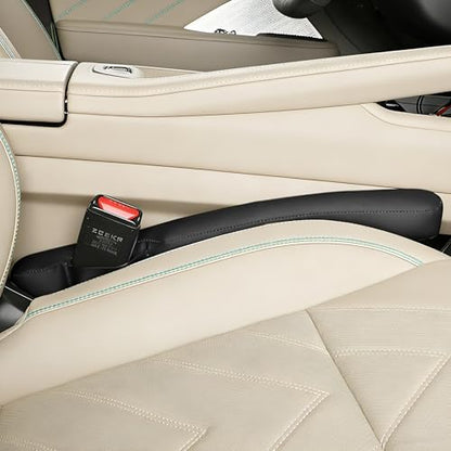 2PCS Car Seat Gap Filler, Soft Foam Automotive Organizer to Fill The Gap Between Seats Console Stop Things from Dropping, Vehicle Seat Side Gap Stopper, Universal for Truck SUV (Black) - color: Black