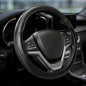 Car Steering Wheel Cover, Durable Leather Cover with Anti-Slip Lining, Microfiber PU Leather Elastic Steering Wheel Protector, Comfortable Non-Slip Steering Wheel Covers for Autos (Black) - color: Black