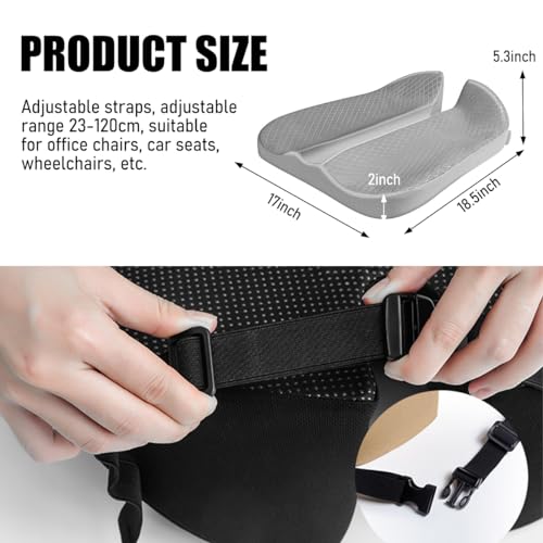 Yourkar Car Seat Cushion, Soft Memory Foam Auto Cushion, Comfortable & Breathable Automotive Front Seat Buttom Cushion Pad, Universal Vehicle Truck SUV Van Car Accessories (Gray)