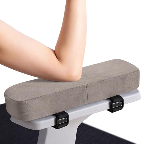 Smiry Ergonomic Office Chair Armrest Pads, Memory Foam Arm Rest Covers, Non-Slip Armrest Cushion with Adjustable Buckles and Straps, Elbow Relief for Desk, Gaming & Wheelchair (Taupe, Set of 2) - color: Taupe