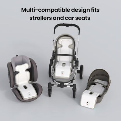 Baby Stroller Cooling Pad with 2 Built-in Blower Up to 10H MAX 10000 mAh Rechargeable 3 Speed Adjustable Car Seat Liner Cooling Cushion for Toddler Outdoors Summer Baby Essentials - color: Grey