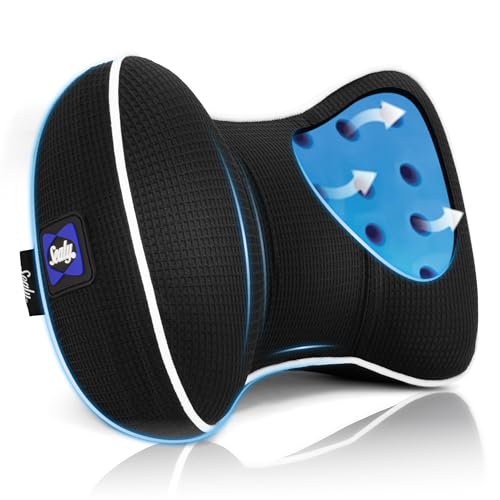 Sealy Memory Foam Neck Pillow for Car or Office Chair – Cervical Neck Pillow, Cooling Car Headrest Pillow or Office Chair Cushion for Neck