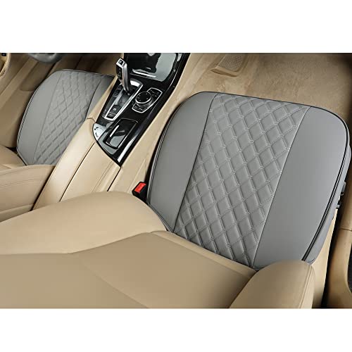 Black Panther PU Car Seat Cover, Front Seat Protector Compatible with 90% Vehicles,Embroidery,Anti-Slip & Full Wrapping Bottom W55cm*D54cm(21.65''*21.26'')(1Piece,Gray) - color: Front Single Gray