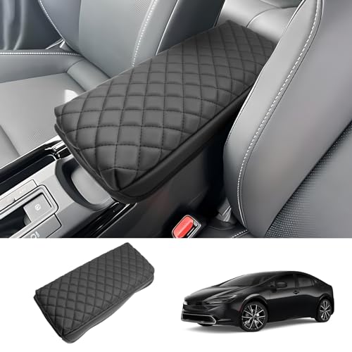 2023 2024 2025 2026 Prius Center Console Cover for Toyota Prius (LE/XLE/Limited/Nightshade Edition), Waterproof&Comfy Leather Cushion Armrest Cover 2026 2025 Prius Accessories (Leather-Padded) - color: Leather-Padded