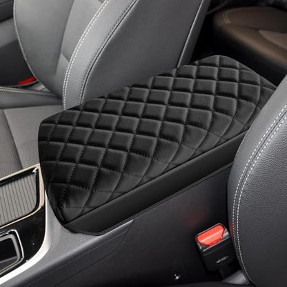 AOMSAZTO Center Console Cover Customized Armrest Cover Compatible with 2015-2019 Hyundai Sonata, Soft Cozy Leather Arm Rest Covering for Car, Well-Make Durable Console Cushion Pad - color: black-1