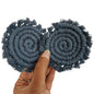 Cotton Car Coasters for Cup Holders, 2PC Car Cup Coasters, Drink Coaster Holder, Cute cupholder Coaster Accessories for Women, Macrame, Boho (Peacock Blue) - color: Peacock Blue