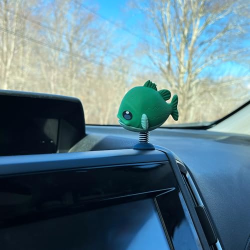 Bass Fish Dashboard Dancer – Funny Bobblehead for Fishing Lovers – Wiggly Big-Eyed Bass for Car Dash – Cute, Unique Fishing Gift for Anglers – Soft Touch Plastic with Adhesive Pad for Easy Mounting - style: Bass Fish Dancer