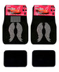 Universal Fit Car Truck Front/Rear 4-Piece Full Set Angel Crystal Bling Rhinestone Studded Black Carpet Floor Mats (Angel Wing/Black) - color: Angel Wing/Black