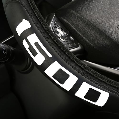 Microfiber Leather Truck Steering Wheel Cover fit Dodge Ram 1500 Chevy Silverado GMC Sierra 1500 Steering Wheel Cover 15-16.5Inch -White - color: 1500-white