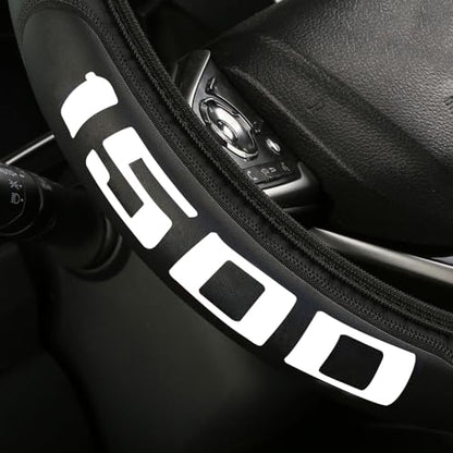 Microfiber Leather Truck Steering Wheel Cover fit Dodge Ram 1500 Chevy Silverado GMC Sierra 1500 Steering Wheel Cover 15-16.5Inch -White - color: 1500-white