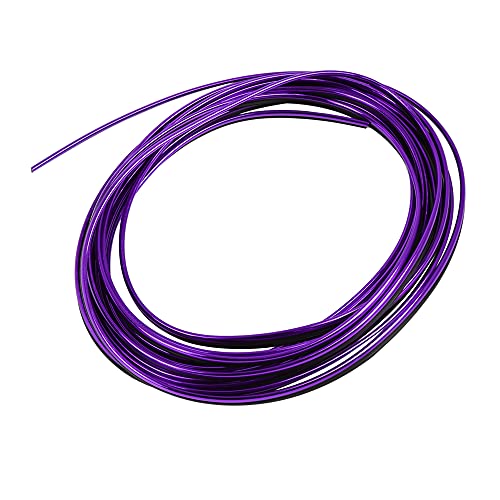 X AUTOHAUX Car Interior Trim Strip Gap Door Edge Line Chrome Purple 5m 16.4ft - color: Chrome Purple