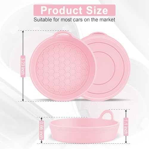 SINGARO Car Cup Holder Coaster, 4PCS Silicone Cup Holder Insert, Universal Non-Slip Cup Holders, Car Interior Accessories for Women and Man, Pink - color: pink