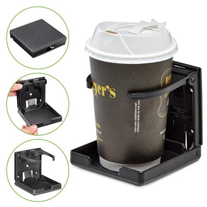 Spurtar 2pcs Boat Cup Holder Suitable for Most Size Mugs Water Bottle Drink 2.36-3.94Inch/60-100MM Adjustable Folding Wall Car Desk Cup Holder for Trucks, RVs, Vans, Boats, Campers, Caravans
