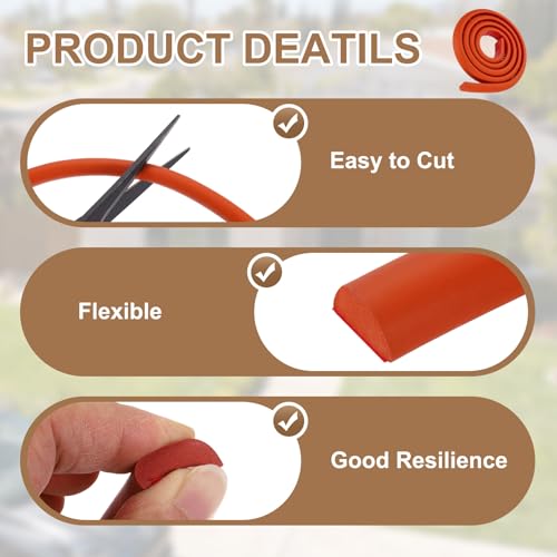 uxcell 6.56 ft Foam Backer Rod, 1.18" x 0.59" D-Shaped Solid Joint Filler, Foam Seal Strip for Caulk Saver, Rope Caulk Cement Crack Filler, Red - size: 6.56 ft x 1.18" x 0.59"