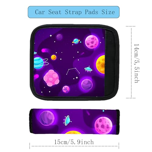 Kid's Seat Belt Cover Pad,Soft Shoulder Seatbelt Covers for Kid,Cute Toddler Seat Cushion (Fine Planet) - color: Fine Planet