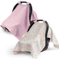 SERAPHY 100% Muslin Cotton Car Seat Cover Baby, 2 Pack Universal Carseat Covers Baby Boy Girl, Breathable Car Seat Canopy, Soft Infant Car Seat Cover for Summer and Winter—2 Pcs Pink&Flowers - color: Pink&Flowers
