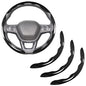 Carbon Fiber Steering Wheel Covers 3 Piece Clip on Steering Wheel Cover (Black) - color: Black