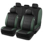 Road Comforts Leather Seat Covers, Breathable Car Seat Covers Full Set for Men,Airbag Compatible, Automotive Seat Covers Set Universal Fit Most Cars,Vans,Truck,SUV - color: Green Full Set