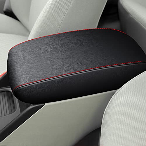 AOMSAZTO Leather Center Console Cover for Honda Civic 2015 2014 2013 2012 Armrest Cover - color: Black-4