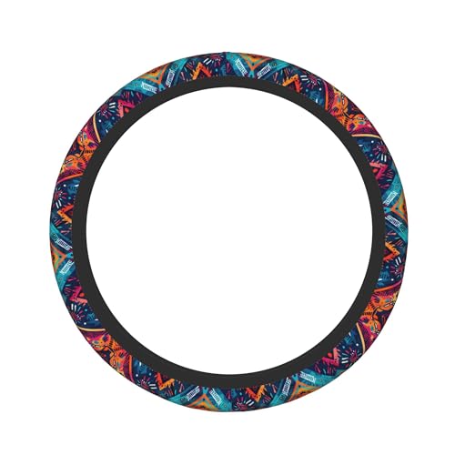 Car Steering Wheel Cover,Dark Boho Universal Non Slip Wheel Protector 15 Inch Elastic Car Accessories for Men Women - color: Dark Boho
