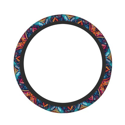 Car Steering Wheel Cover,Dark Boho Universal Non Slip Wheel Protector 15 Inch Elastic Car Accessories for Men Women - color: Dark Boho