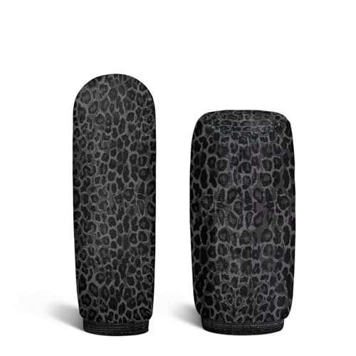 Black Leopard Print Car Hand Brake Gear Cover Automotive Gear Shift Knob Protector Universal Fit Most Vehicle Non Slip Car Interior Accessories 2 Pack - color: Black Leopard Print