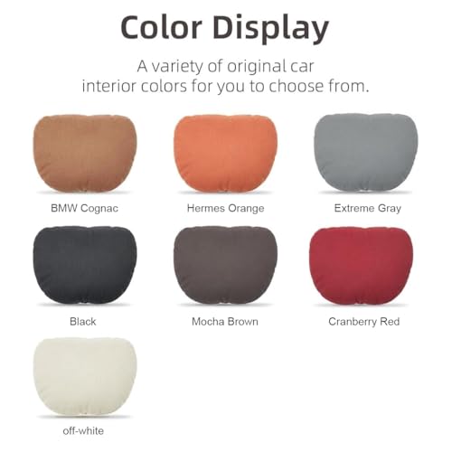 2 Pcs Car Headrest Neck Pillow for Driving,Universal Premium Suede Leather Soft and Comfortable Headrest,Three Gears of Height Adjustment Car Seat Headrest Pillow Car Interior Accessories - color: Cranberry Red