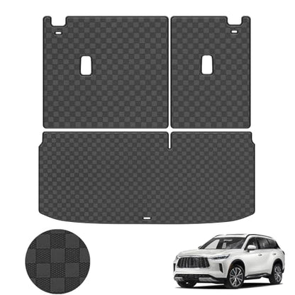 Cargo Liner & Backrest Mat Compatible with 2022-2026 Infiniti QX60 - All Weather Protection PU Leather Trunk Mat - color: Infiniti QX60 Cargo Backrest Mat-A