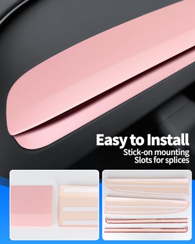Dashbooard Cover 4pcs ABS Dashboard Panel Trim Cover Compatible with Tesla Model Y Juniper 2025 2026 (Matte Pink)