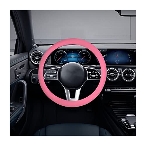 Car Silicone Steering Wheel Cover, Soft Anti-Slip Auto Steering Wheel Protector Fit 14 Inch, Universal Vehicle Interior Accessories for Cars, SUVs, Trucks, and Vans (Pink) - style: Pink