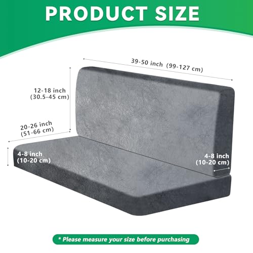 molasofa Leather Like RV Dinette Cushion Covers, RV Booth Seat Cover Stretchable Camper Cushion Couch Covers Washable Slipcovers for RV Camper Car Bench(1 Backrest Cover & 1 Bench Cover, 08Dark Gray) - color: 08dark Gray, size: 1 Bench Cover & 1 Backrest