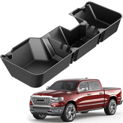 Under Seat Storage Box - Compatible with 2019-2026 Dodge Ram 1500 Crew Cab (New Body Style),Heavy-Duty Truck Organizer Under Back Seat Organizer Box - size: 2019-2026 Dodge Ram 1500