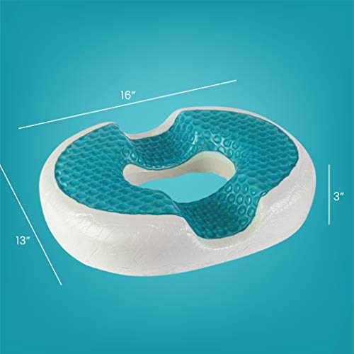 Gel Donut Pillow| Lifting Cushion | Donut Cushion for Tailbone Hemorrhoid Cushion Coccyx Sciatica Pregnancy Cushion, Black - color: Black Mesh