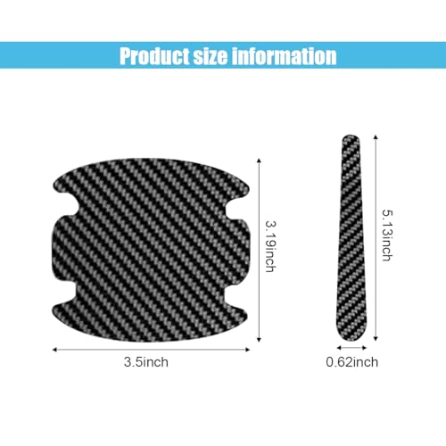 8PCS Car Door Handle Scratch Protectors, Carbon Fiber Car Door Handle Bowl Sticker, Universal Auto Doors Handles Paint Guard Cover, Doors Handles Cup Protective Film for Cars (Black)