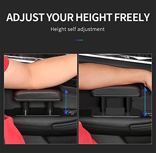 JEYODA Car Armrest Pad, Left Elbow Support, General Leather Booster Pad, Central Armrest Box, Adjustable Armrest (Grey) - color: Grey