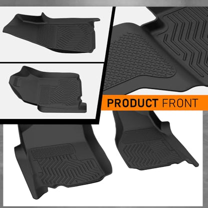 G-PLUS Floor Mats 3PCS Compatibile with Dodge Ram 1500 Quad Cab 2002-2008/Fit Ram 2500 3500 Quad Cab 2003-2009, All Weather Protection TPE 1st & 2nd Row Floor Liners Black - size: 2002-2009|Fit Dodge Ram Quad Cab|3Pcs
