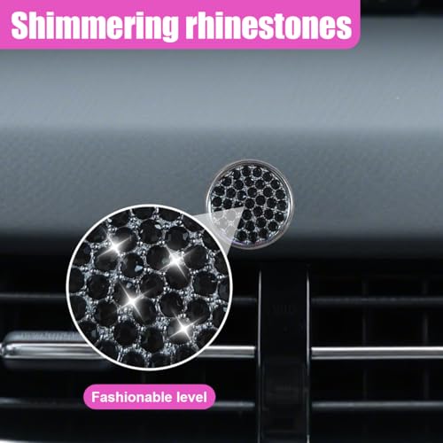 YoRise 4PCS Bling Car Hooks, Crystal Rhinestone Car Storage Hook with Self-Adhesive Backing, Multi-Function Dashboard Hooks, Hanging Mini Hook for Vehicle Cable Keys Sunglasses Hat (Black) - color: Black