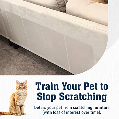 6 Pack XL Anti Cat Scratch Furniture Protector - Couch Protector from Cat Claws w/Twist Pins, Clear, Easy-to-Apply Scratching Deterrent and Shield for Sofa (Not for Leather, Velvet, Microfiber)