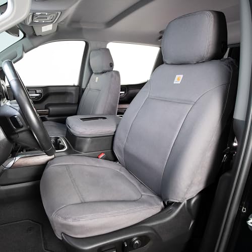 Covercraft Carhartt SeatSaver Custom Seat Covers | Fits 2023-2025 Honda Pilot | 1st Row Bucket Seats, Duck Weave Gravel
