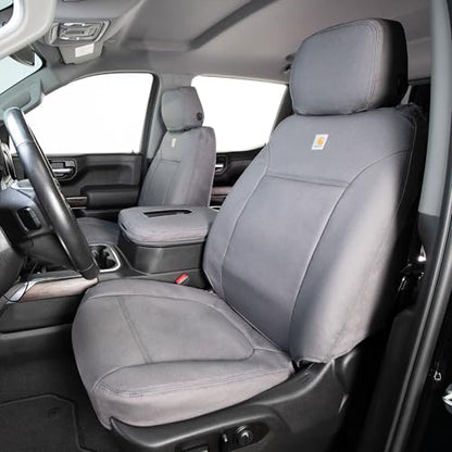 Covercraft Carhartt SeatSaver Custom Seat Covers | Fits 2023-2024 Ford F-150 (Excludes Raptor) | 1st Row Bucket Seats, Duck Weave Gravel