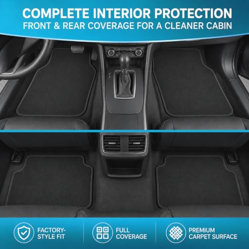 Mythoria Custom Fit Car Floor Mats Fit for Toyota Prius 2012 2013 2014 2015, Waterproof Velour Carpet Full Set, All-Weather Protection, Anti-Slip Backing, Odorless, Black