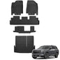 Auxko All Weather Floor Mats Cargo Mat Back Seat Mat Fit for Nissan Pathfinder 7&8 Seat 2026 2025-2022 TPE Floor Liner Trunk Mat Pathfinder Accessories All Season Odorless Anti-Slip Black - size: 1) pathfinder 8p|2022-2026|all set