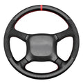 MEWANT DIY Black Matte PU Carbon Fiber Embossed Suede Steering Wheel Cover for Chevy Silverado 1500 Astro Blazer C/K